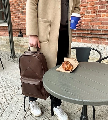 классический кожаный рюкзак для мужчин